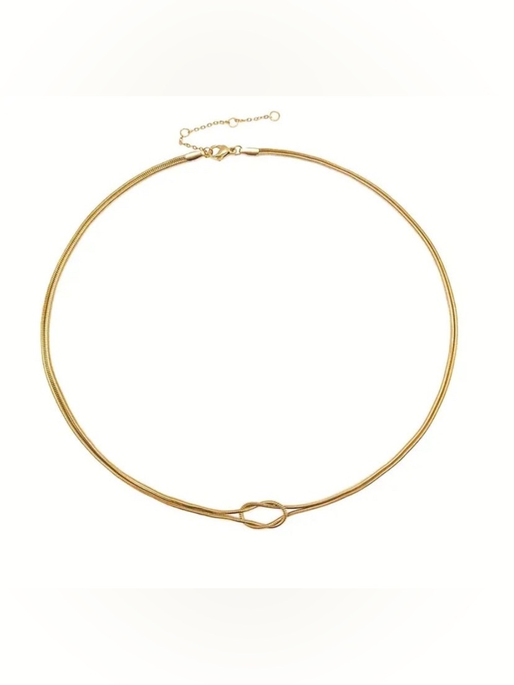 14k Gold Plated Knot Snake Chain Choker Necklace